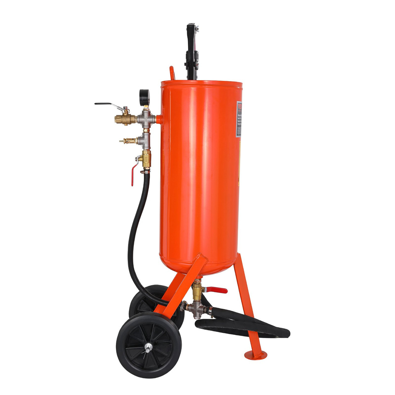 VEVOR 10 Gallon Heavy-Duty Sand Blaster, 60-110 PSI High Pressure Sandblaster, Portable Abrasive Blasting Tank, Air Sand Blasting Kit with 2 Ceramic Nozzles & 7.5ft Hose for Stain, Rust, Paint Removal