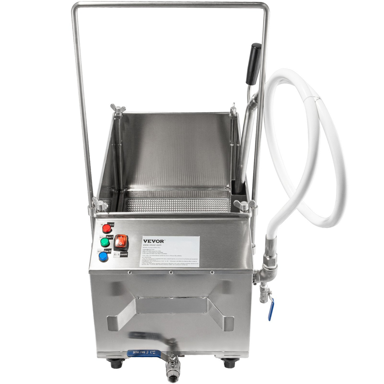 VEVOR Mobile Fryer Filter, 80 LBS/40 L/10.56 Gal Capacity, 300W Oil Filtration System with 5 L/min Flow Rate, Mobile Frying Oil Filtering System with 10 L/min Pump & Oil Hose, 110V/60Hz