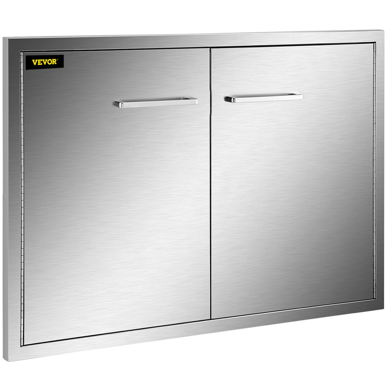 VEVOR Double BBQ Access Door, 33''Wx23''H Outdoor Kitchen Doors, Double Wall Construction Outdoor Cabinets with Hooks, Brushed 304 Stainless Steel BBQ Door, for BBQ Island Grill Station