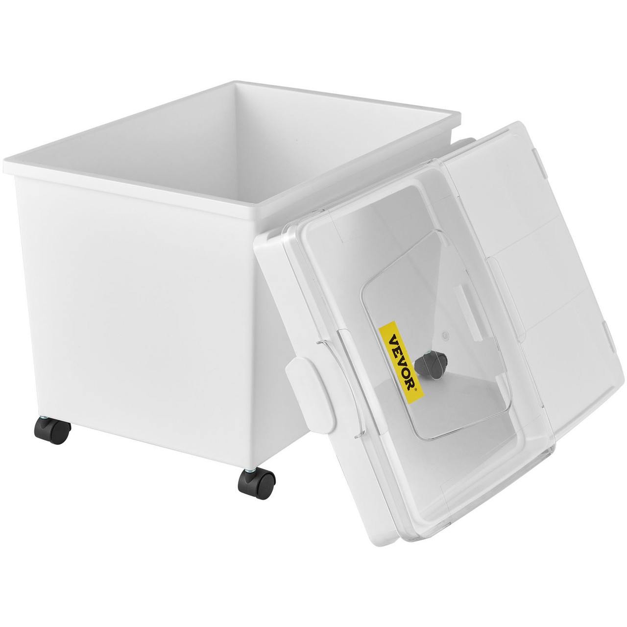 VEVOR Ingredient Bin, 10.5 Gallons Capacity Ingredient Storage Bin, PP Material Flour Bins On Wheels, White Shelf Ingredient Bin with Scoop and Sliding Lid, Commercial Storage Bins 3 Pcs/Set