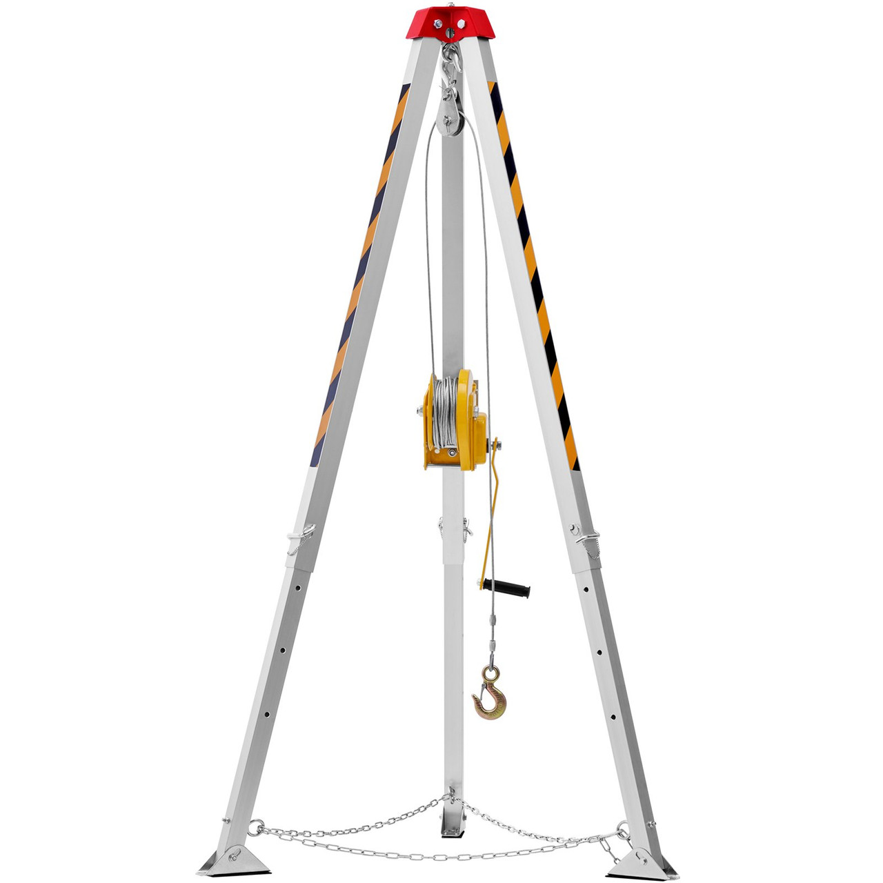 VEVOR Confined Space Tripod Kit, 1800 lbs Winch, Confined Space Tripod 7' Legs and 98' Cable, Confined Space Rescue Tripod 32.8' Fall Protection, Harness, Storage Bag for Traditional Confined Spaces