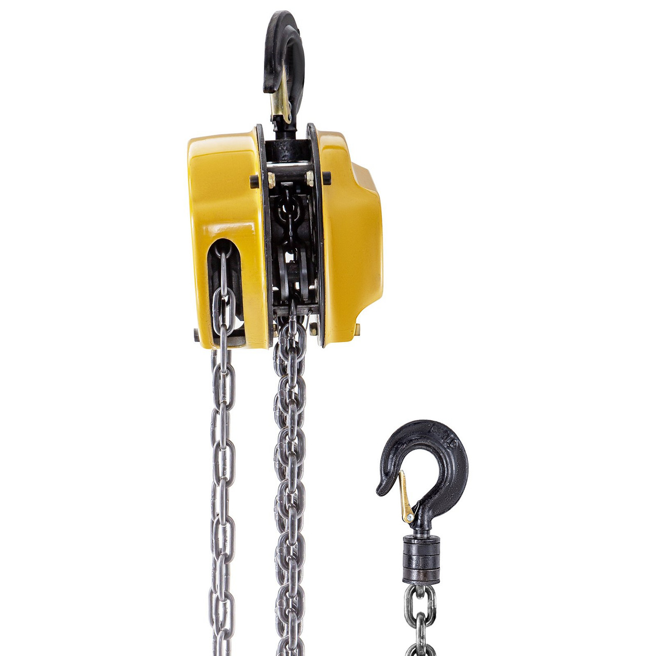 VEVOR Chain Hoist 1100lbs/0.5ton, Chain Block Hoist Manual Chain Hoist 10ft/3m Block Chain Hand Chain Lifting Hoist w/Two Hooks Chain Pulley Tackle Hoist Winch Lifting Pulling Equipment in Yellow