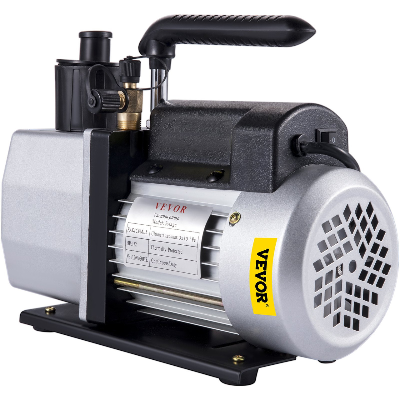 VEVOR Vacuum Pump 5 CFM Dual Stage Refrigerant Vacuum Pump 1/2 HP Air Conditioner Refrigerant HVAC Air Tool,HVAC Rotary Auto Refrigerant Vacuum Pump for Automobile Reparation Vacuum Evacuation