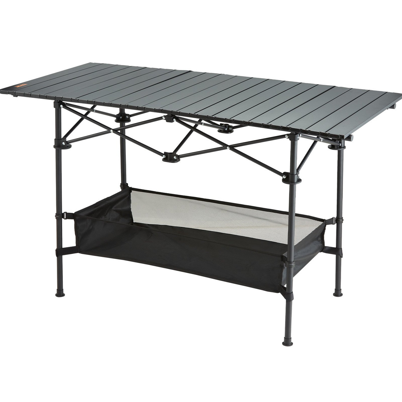 VEVOR Folding Camping Table, Outdoor Portable Side Tables, Lightweight Fold Up Table, Aluminum & Steel Ultra Compact Work Table with Large Storage and Carry Bag, For Beach, Picnic, Travel, 24x16 inch