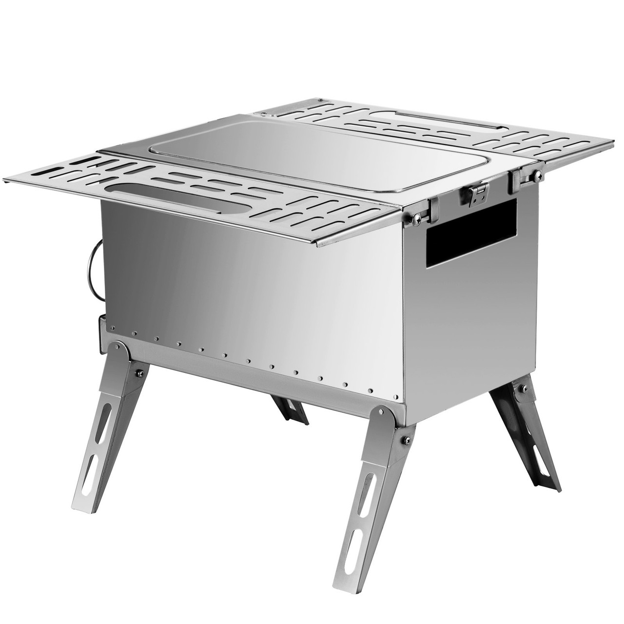 VEVOR Tent Wood Stove,Outdoor Camping Wood Burning Stove Stainless Steel With Folding Pipe,Portable Wood Stove 90.6'' Height Wood Tent Stove For Camping, Tent Heating, Hunting, Outdoor Cooking