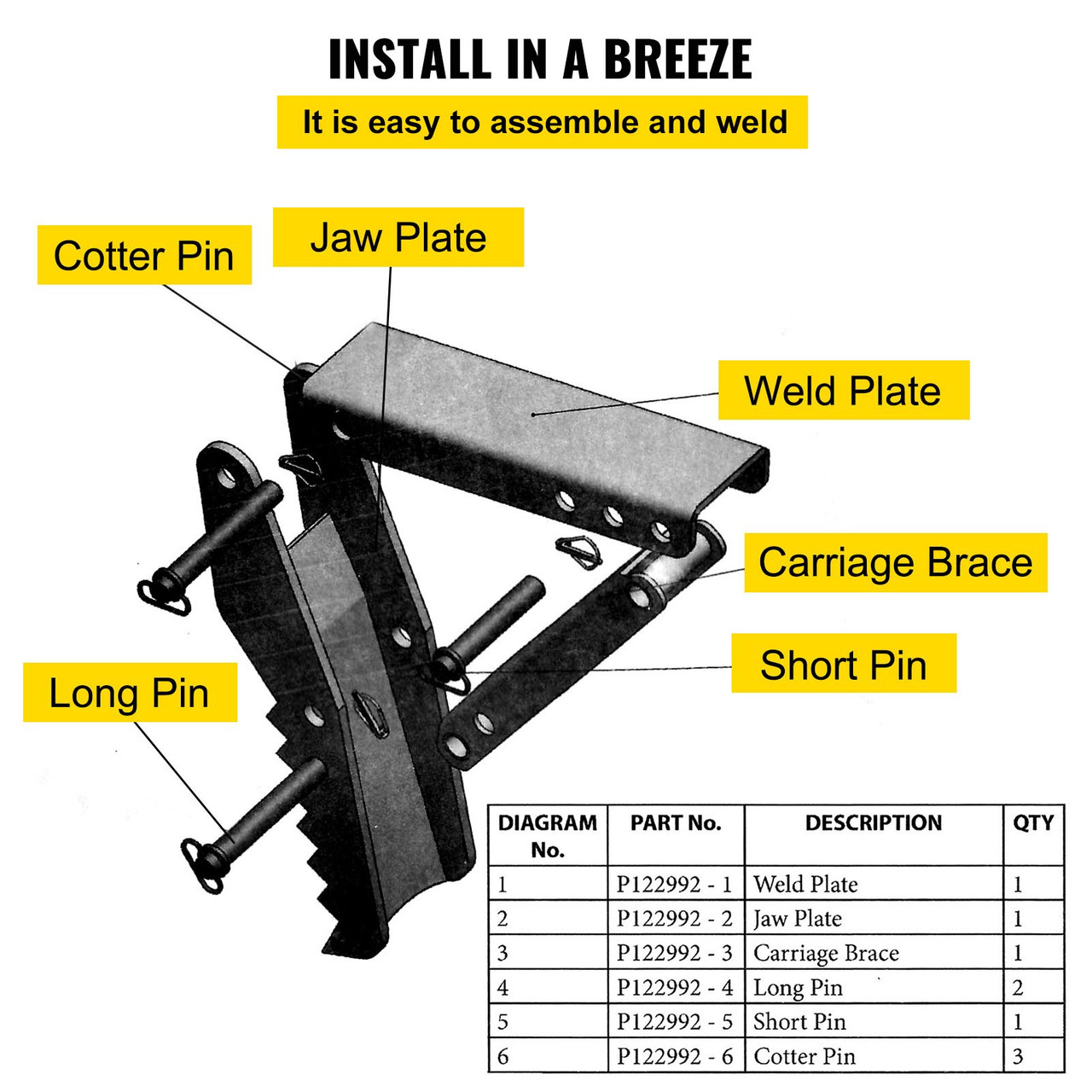 VEVOR 24 inch Hydraulic Backhoe Excavator Thumb Attachments Weld On 1/2in Teeth Thick Steel Plate Assembly 12MM Bolt-On Design with Hydraulic Cylinder