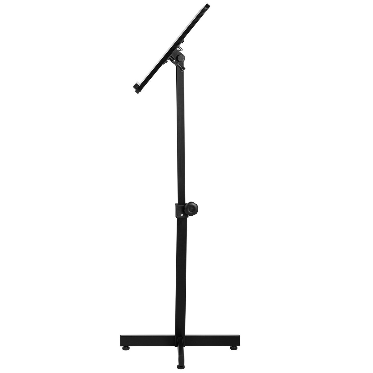 VEVOR Lectern Podium Stand, Height Adjustable Laptop Table, Portable Presentation Standing for Classroom, Office, Church, Tilting Desktop with Edge Stopper, Black