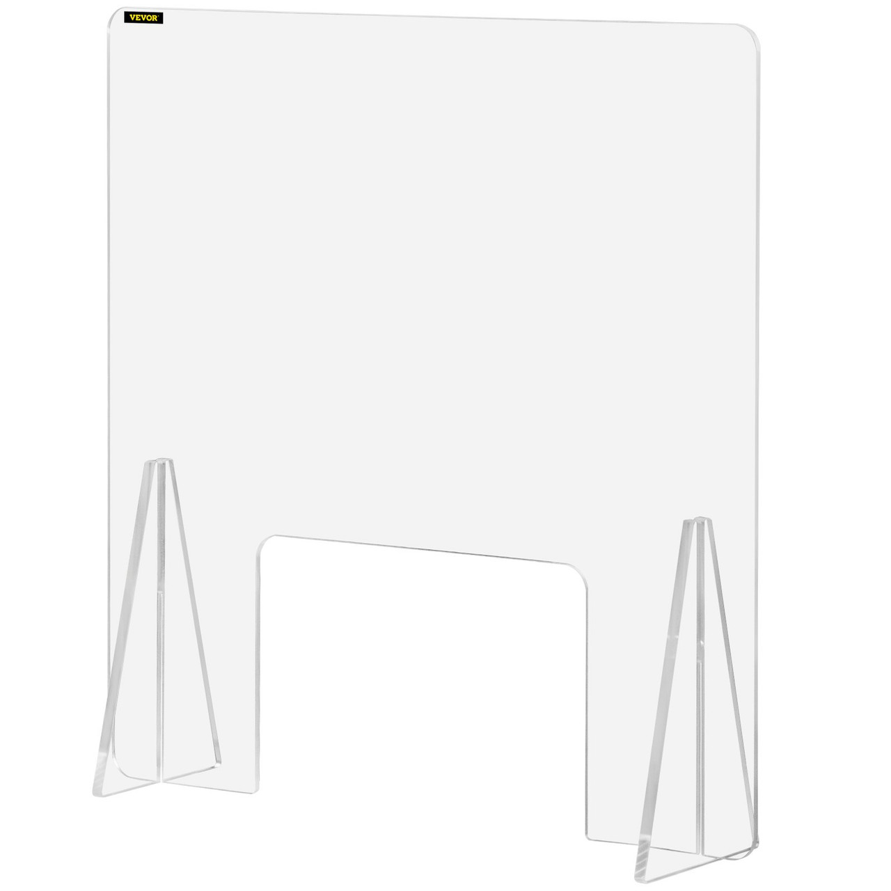 VEVOR Acrylic Shield for Counter, 24"x24" Acrylic Screen for Counter, 0.2" Thick Acrylic Board Acrylic Shield for Desk with Transaction Window, Desk Shield for Cashier Counters, Banks, Restaurants