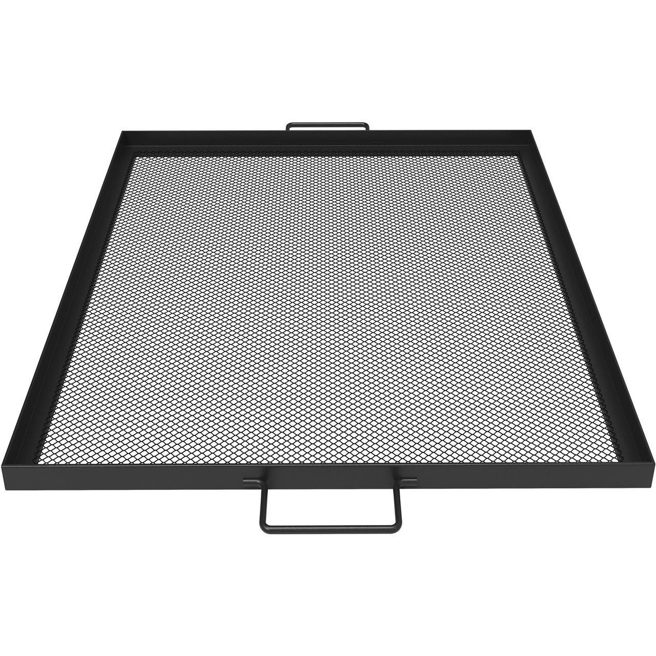 VEVOR Square Fire Pit Grate, 24 x 24 inch Fire Pit Grill Grate, X-Marks Square Grill Grate, Black Steel Fire Grate, Fire Pit Cooking Grate with Handles, Fire Grill Grate for Fire Pit, Campfire