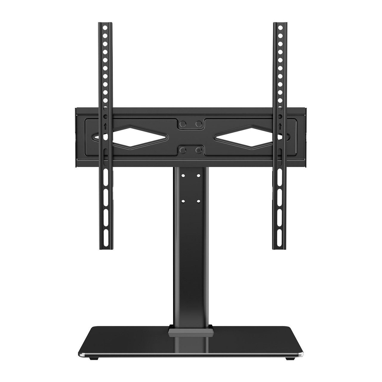 VEVOR TV Stand Mount, Swivel Universal TV Stand for 32 to 55 inch TVs, Height Adjustable Portable Floor TV Stand with Tempered Glass Base for Bedroom, Living Room