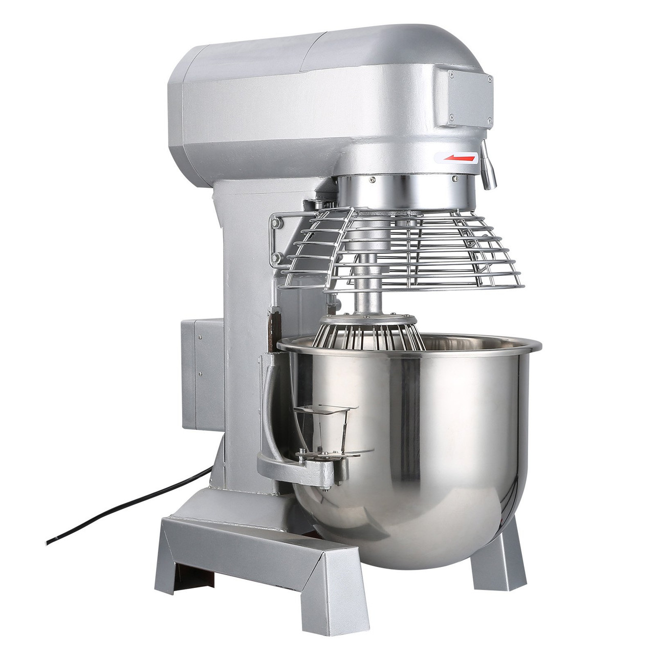 VEVOR Commercial Food Mixer 30Qt 1100W 3 Speeds Adjustable 105/180/408 RPM Heavy Duty 110V with Stainless Steel Bowl Dough Hooks Whisk Beater for Schools Bakeries Restaurants Pizzerias