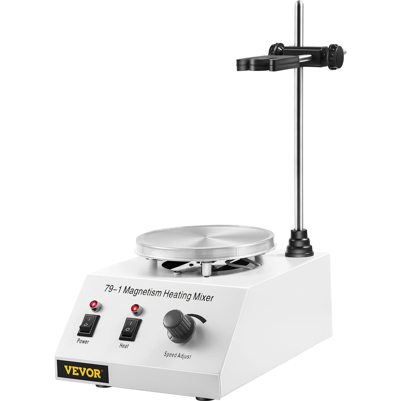 VEVOR Magnetic Stirrer 250W 158?/70? Heating Hot Plate with Magnetic Stirrer 0-1600 RPM Adjustable 1000ML Lab Magnetic Stirrer Mixer with Stand Support, Stirring Bar