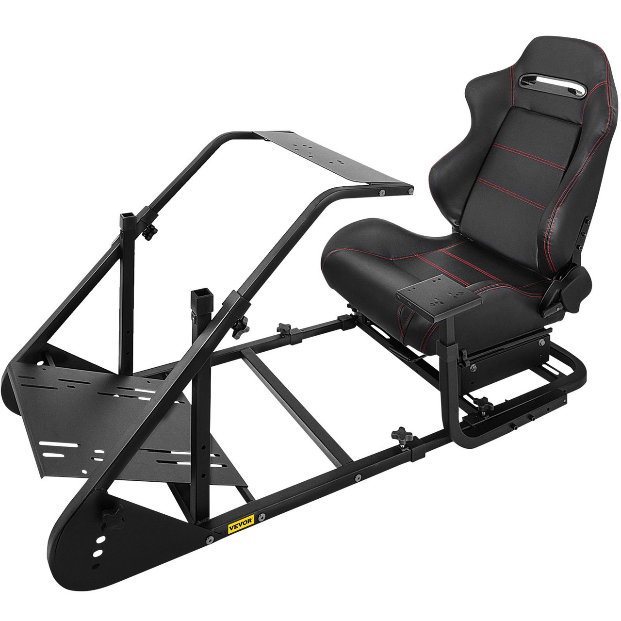 VEVOR Rs6 Racing Simulator Cockpit Gaming Chair W/ Stand Stretchable Height Adjustable