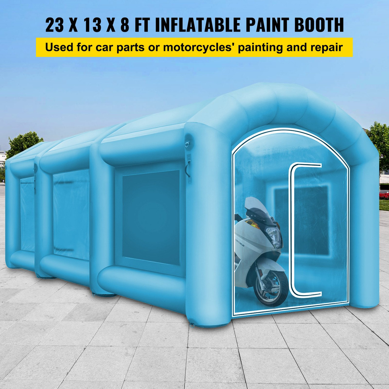 VEVOR 23x13x8Ft Inflatable Spray Booth Custom Tent Car Paint Booth Inflatable Car