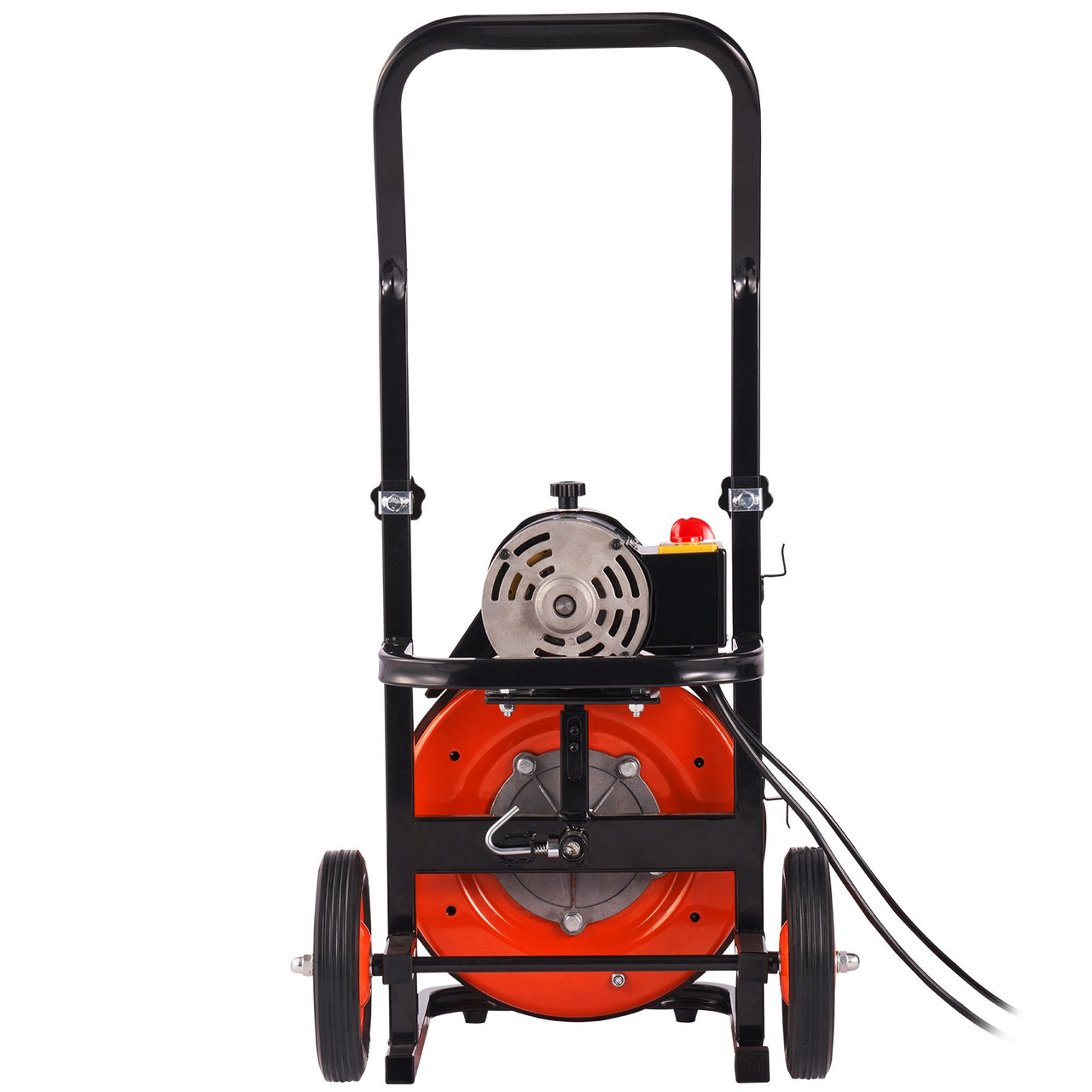 VEVOR Drain Cleaning Machine 75 FT x 1/2 Inch, Sewer Snake Machine Auto Feed, Drain Auger Cleaner with 4 Cutter & Air-Activated Foot Switch for 1" to 4" Pipes