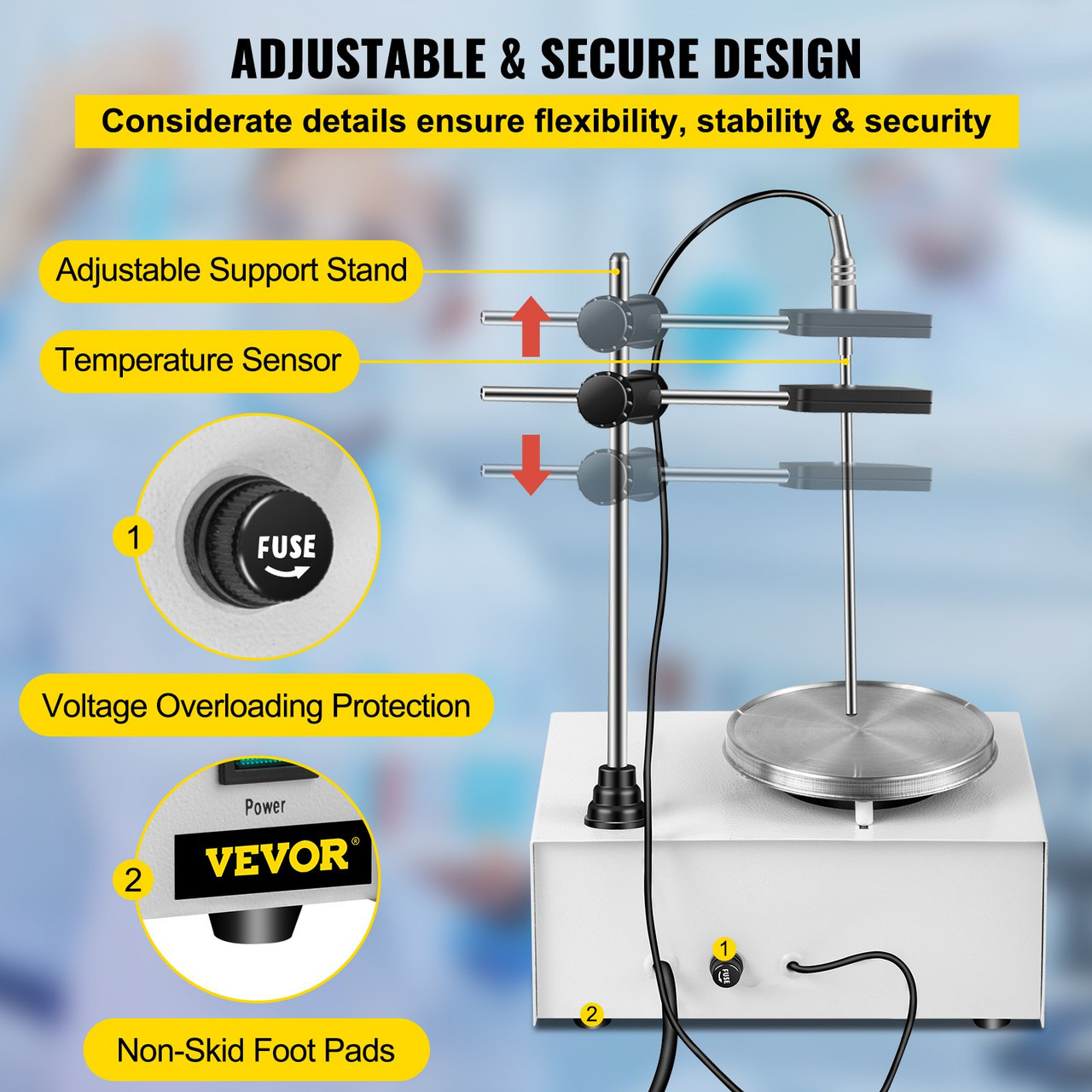 VEVOR Magnetic Stirrer with Heating Plate 85-2 Hotplate mixer 110V Digital Display
