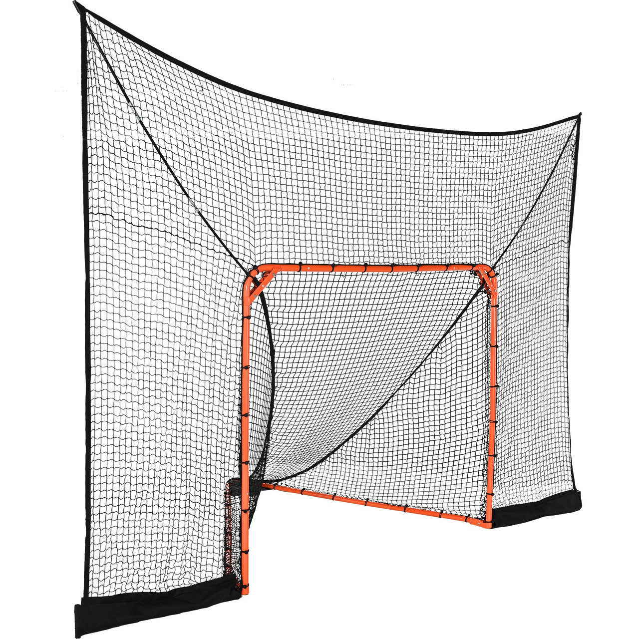 VEVOR Hockey and Lacrosse Goal Backstop with Extended Coverage, 12' x 9' Lacrosse Net, Complete Accessories Training Net, Quick Easy Setup Backyard Lacrosse Equipment, Perfect for Youth Adult Training