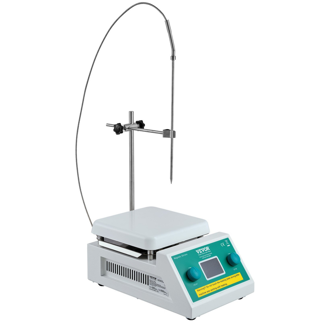 VEVOR Magnetic Stirrer Hot Plate, Max 572°F/300°C, 0-2000 RPM Hot Plate with Magnetic Stirrer, 2000mL Hot Plate Stirrer with LED Screen, Support Stand and Stir Bars Included, 500W Heating Power