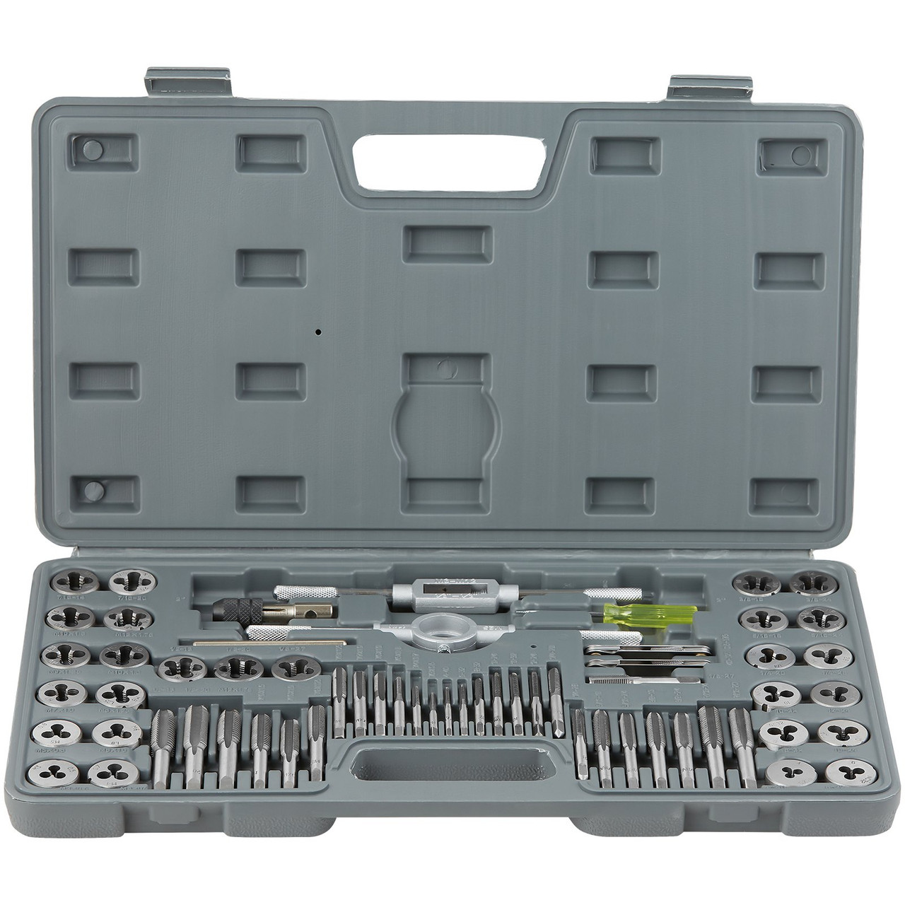 VEVOR Tap and Die Set, 60-Piece Metric and SAE Standard, Bearing Steel Taps and Dies, Essential Threading Tool for Cutting External Internal Threads, with Complete Accessories and Storage Case