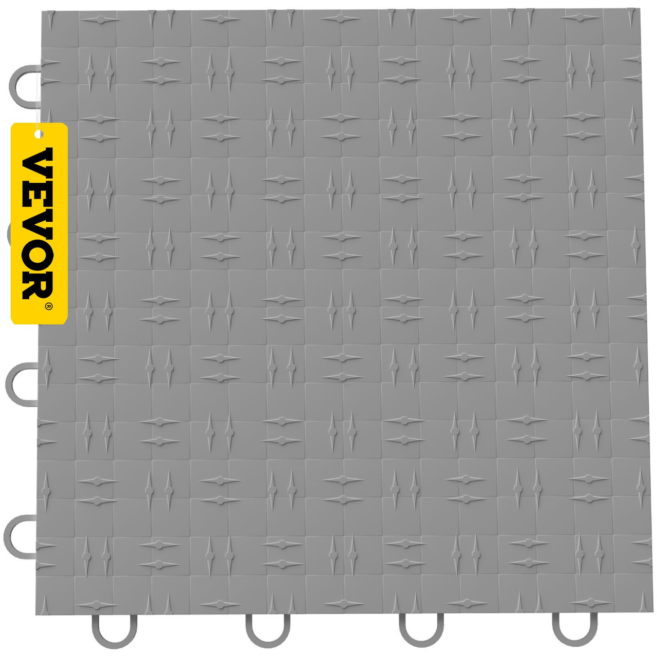 VEVOR Garage Tiles Interlocking, 12'' x 12'', 25 pcs, Silver Garage Floor Covering Tiles, Non-Slip Diamond Plate Garage Flooring Tiles, Support up to 55,000 lbs for Basements, Gyms, Repair Shops