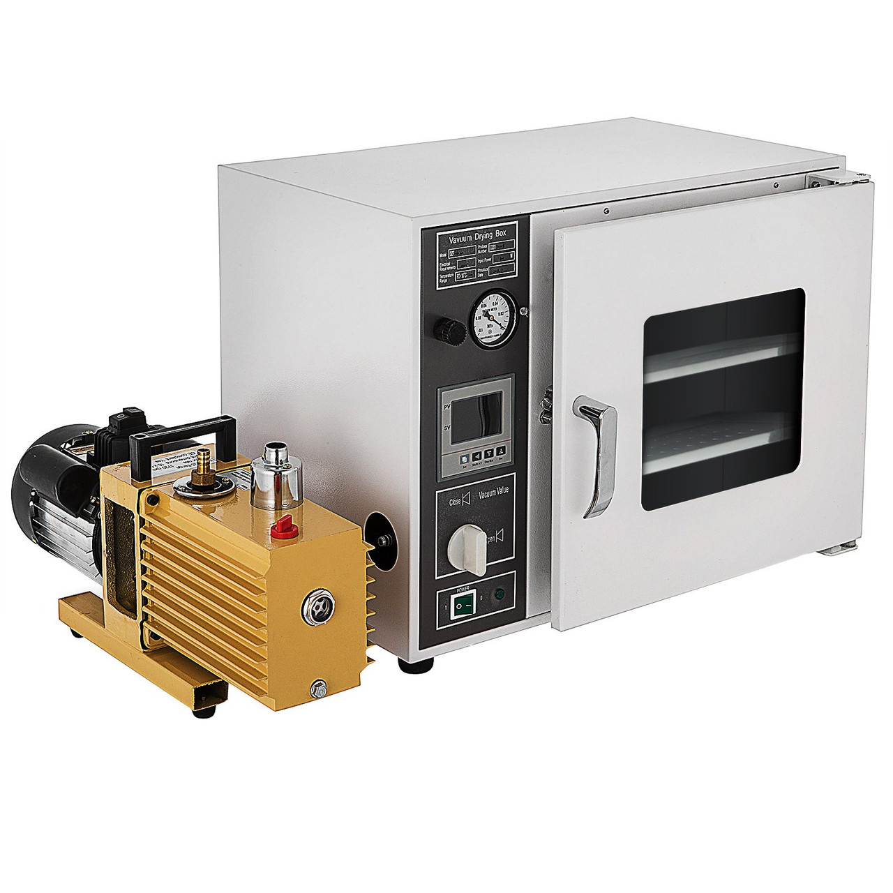 VEVOR 1.9 cu ft Drying Oven 9 cfm Vacuum Pump 133Pa Max. 1400W Heating Power 5 Trays