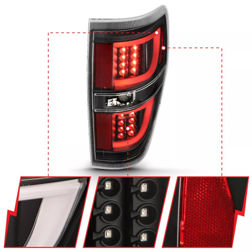 Anzo 311257 Tail Lights Taillights Taillamps Brakelights Set of 2 for F-150 Pair