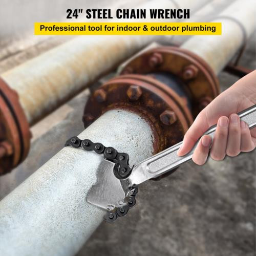 VEVOR 24inch Chain Wrench Carbon Steel Chain Pipe Wrench Heavy Duty 6.7inch Diam