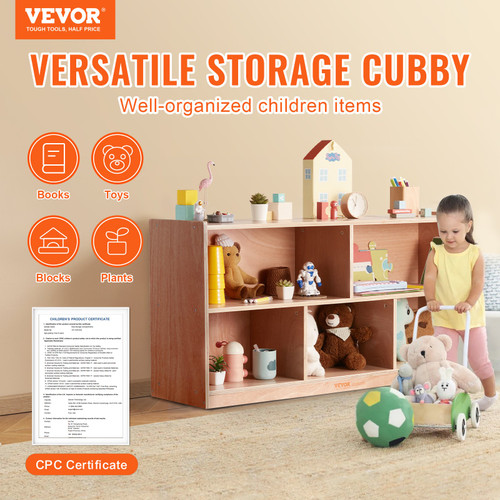 VEVOR Storage Shelf Tray Cabinet 5-Section Cubby Storage 2-Shelf for Home School