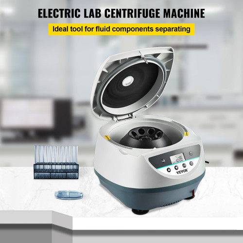 VEVOR Lab Benchtop Centrifuge, 8 x 15mL 500-5000 RPM LCD Centrifuge 10s-99min Desktop Centrifuge Machine Low Noise Mini Centrifuge Machine for Lab Hospital College, 3074xg RCF Max