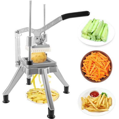 VEVOR Commercial Vegetable Fruit Chopper 1/4? Blade Heavy Duty Professional Food Dicer Kattex French Fry Cutter Onion Slicer Stainless Steel for Tomato Peppers Potato Mushroom, Silver