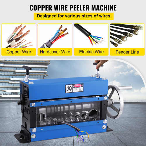 VEVOR Wire Stripping Machine DA 0.06 inch -1.5 inch,Manual Wire Stripping Machine 11 Channels 10 Cutting Blades,Wire Stripper Machine Manual Hand Cranked,for Stripping Scrap Copper Wire