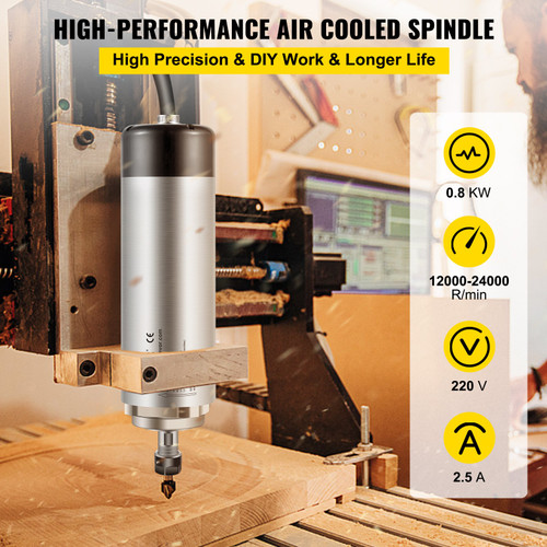 VEVOR High Speed 0.8KW Air Cooled Spindle Motor Engraving Milling & Grinding