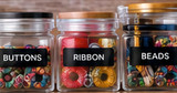 Craft Room Labeling: Organize Ribbon, Beads, Buttons, and Paper Supplies