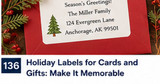 Holiday Gift Tag Labels for Packages That May Be Mailed
