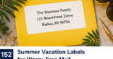 Summer Vacation Address Labels for Postcards, Camp Mail, and Travel Notes