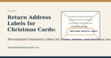 Return Address Labels for Christmas Cards: Planning Checklist