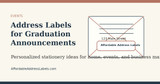 Address Labels for Graduation Announcements