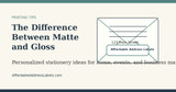 The Difference Between Matte and Gloss Address Labels