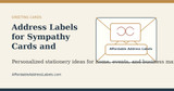 Address Labels for Sympathy Cards and Personal Notes