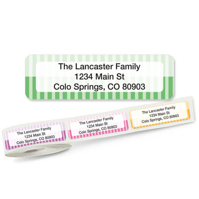 Pastel Pinstripes Address Labels on Rolls