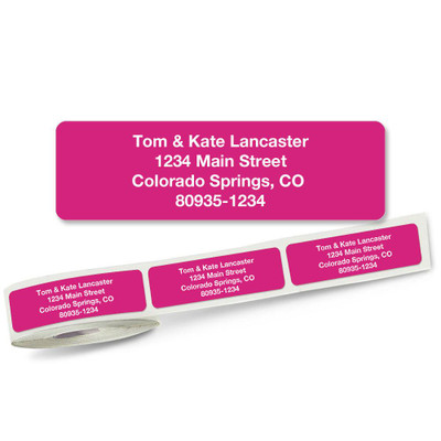 Solid Pink Address Labels on Rolls