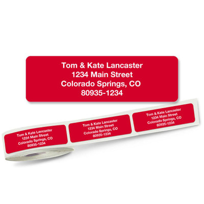 Solid Red Address Labels on Rolls