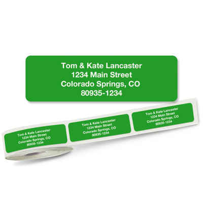 Solid Spring Green Address Labels on Rolls