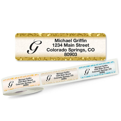 Monogram Stately Elegance Address Labels on Rolls