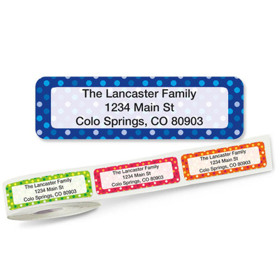 Dot Pattern Address Labels on Rolls