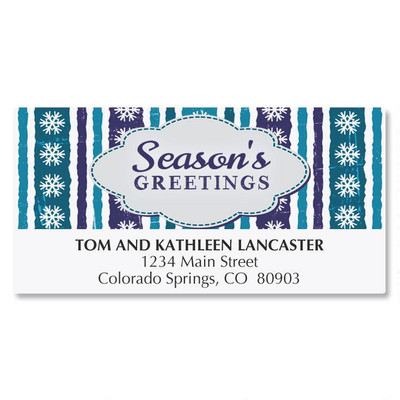 Seasons Greetings Blue Address Labels