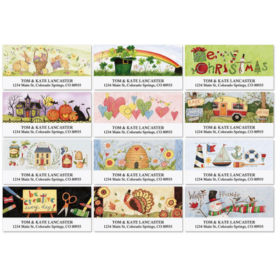 Home Grown All Holidays Address Labels