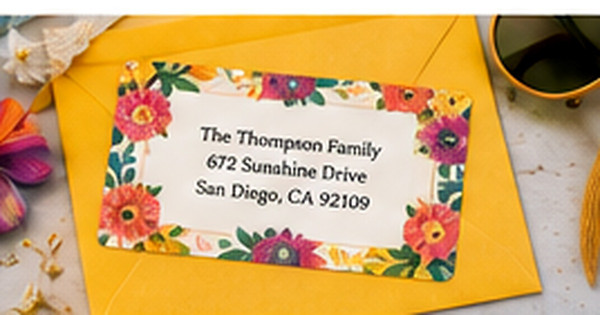 Summer Address Labels for Vacation Notes, Invitations, and Seasonal Mail