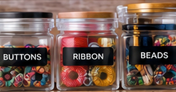 Craft Room Labeling: Organize Ribbon, Beads, Buttons, and Paper Supplies