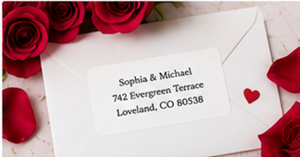 Romantic Address Labels for Weddings, Anniversaries, and Love Notes